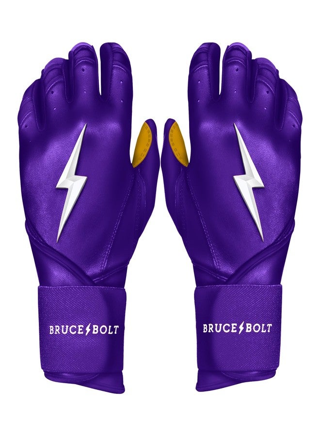 BRUCE BOLT Original Series Long Cuff Purple Batting Glove - Purple Large - Image 1
